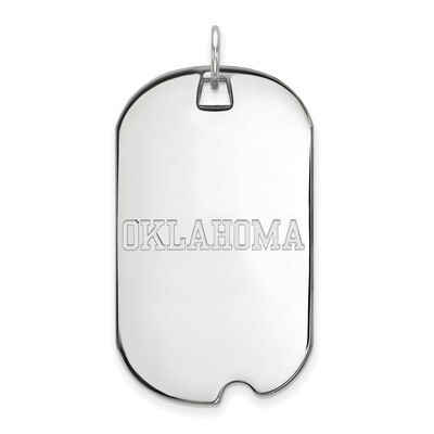 University of Oklahoma Large Dog Tag 10k White Gold 1W049UOK, MPN: 1W049UOK, 886774789729