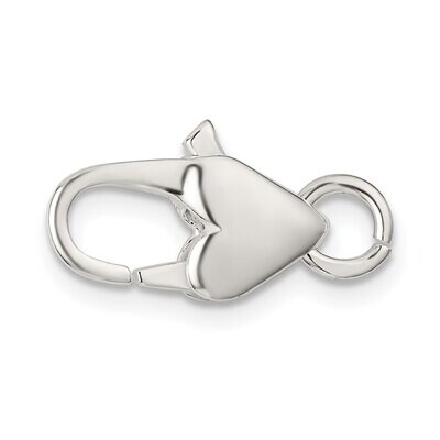 13.4 x 6.8mm Heart Shaped Lobster Clasp Sterling Silver SS3402, MPN: SS3402,