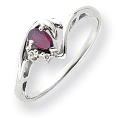 Rhodolite Garnet Diamond Ring 5x3mm Pear 14k white Gold Y4628RG/A, MPN: Y4628RG/A, 883957466361