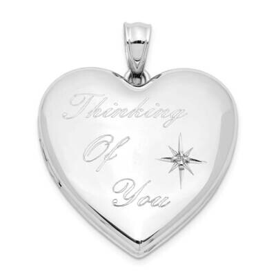 Thinking of.. Diamond Ash Holder Heart Locket Sterling Silver Rhodium Plated QLS1020, MPN: QLS1020,…