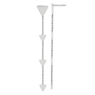 Triangles Post Dangle Earrings Stainless Steel Polished SRE1425, MPN: SRE1425, 191101866869