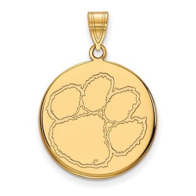 Clemson University Large Disc Pendant Gold-plated Silver GP041CU, MPN: GP041CU, 886774941370