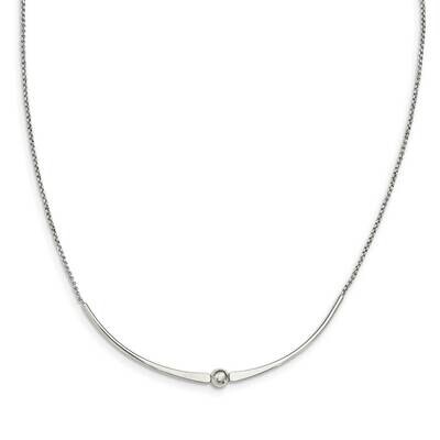Polished with 1 inch extender. Necklace Sterling Silver Rhodium-plated QG5240-17.5, MPN: QG5240-17.…