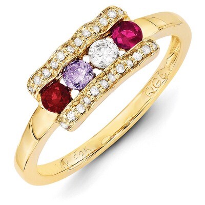 4 Birthstones Family Jewelry Diamond Semi-Set Ring 14k Yellow Gold XMR44/4, MPN: XMR44/4, 883957448…