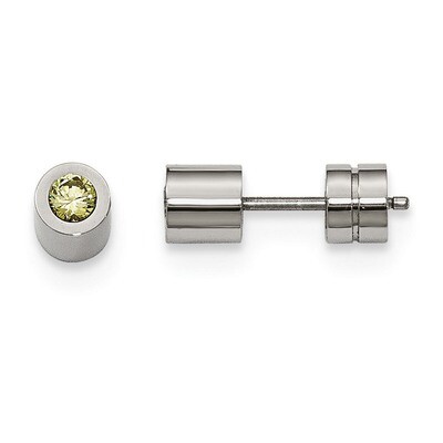 CZ August Birthstone Polished Post Earrings Stainless Steel SRE993 by Chisel, MPN: SRE993, 19110164…