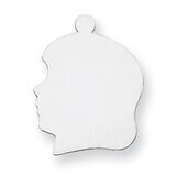 Girls Head with Eyelet Stamping Sterling Silver Rhodium-plated SS1367, MPN: SS1367,