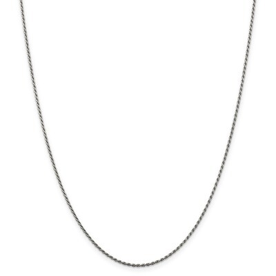 16 Inch 1.5mm Diamond-cut Rope Chain Sterling Silver Rhodium-plated QDC020R-16, MPN: QDC020R-16, 88…