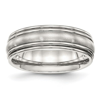 Ridged 7.00mm Band Stainless Steel Brushed and Polished SR510, MPN: SR510, 886774390253