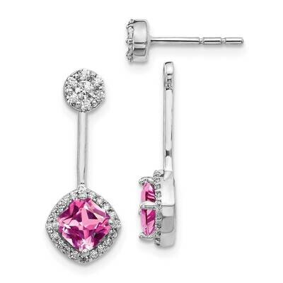 Created Pink Sapphire Earrings 14k White Gold Diamond EM4196-CPS-033-WA, MPN: EM4196-CPS-033-WA, 19…