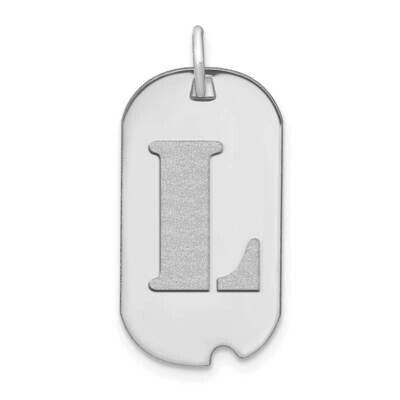 Letter L Initial Dog Tag Pendant 14k White Gold Polished YC1439WL, MPN: YC1439WL, 196904088197