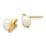 4-5mm White Rice Freshwater Cultured Pearl Post Earrings 14k Gold SE2954 by Madi K, MPN: SE2954, 19…