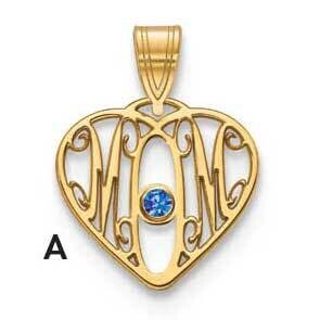 1 Birthstone MOM in Heart Pendant 10k Gold with 14k Gold Bezel 10XNA886/1Y, MPN: 10XNA886/1Y,