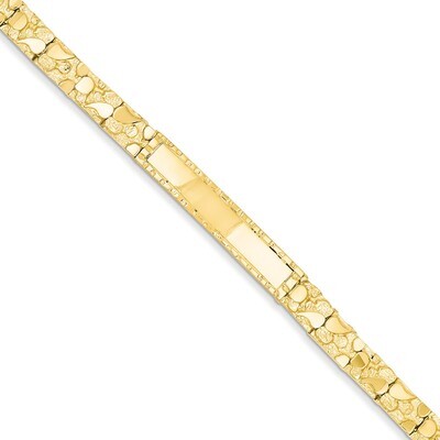 7mm Nugget ID Bracelet 7 Inch 14k Gold NUGID7-7, MPN: NUGID7-7, 883957353500