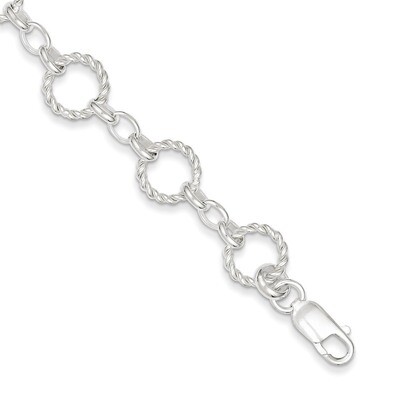 7.25 Inch Twist Circle Link Bracelet Sterling Silver QG1527-7.25, MPN: QG1527-7.25, 883957947655