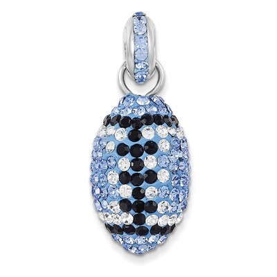 University of North Carolina Football Pendant Sterling Silver Swarovski Elements CP6051-35