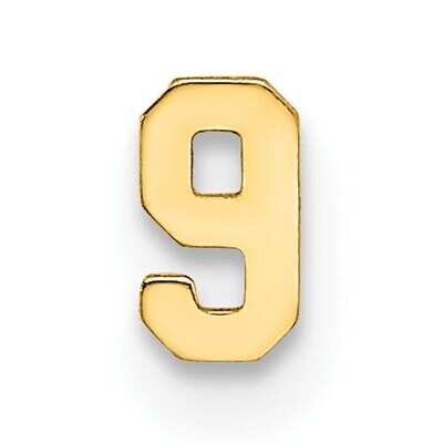 Die Struck Number 9 14k Yellow Gold YG2198, MPN: YG2198,
