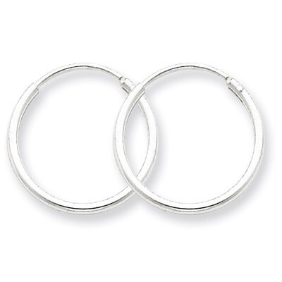 1.3mm Hoop Earrings Sterling Silver QE4349, MPN: QE4349, 883957929729