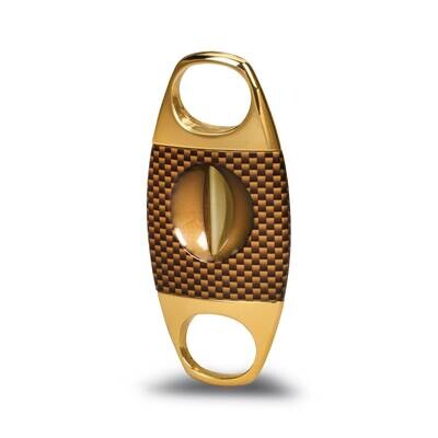 Jaws Serrated V-Cut Cigar Cutter Gold Carbon GM23323, MPN: GM23323, 894236019055