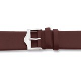 16mm Flat Brown Leather Silver-tone Buckle Watch Band BA91-16, MPN: BA91-16, 886774147352