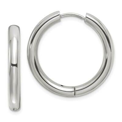 3.5mm Hinged Hoop Earrings Stainless Steel Polished SRE1487, MPN: SRE1487, 191101866685