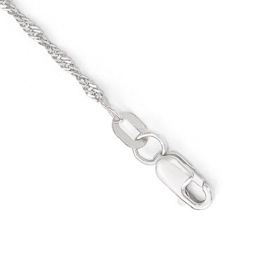 Leslie&#39;s 1.3 mm Sparkle Singapore 18 Inch Chain 10k White Gold HB-5262-18, MPN: 5262-18, 1911016445…