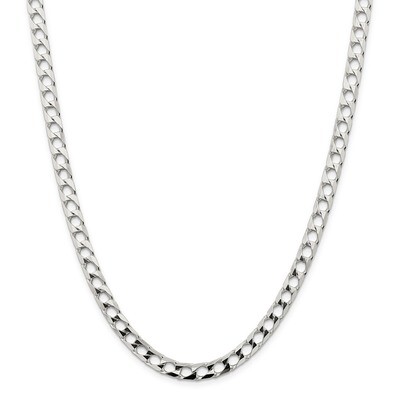 20 Inch 6.25mm Polished Open Curb Chain Sterling Silver QFOC220-20, MPN: QFOC220-20, 883957822464