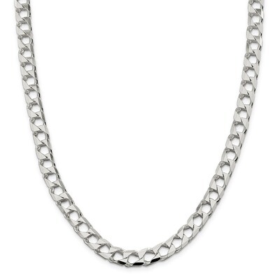 20 Inch 8.6mm Polished Open Curb Chain Sterling Silver QFOC300-20, MPN: QFOC300-20, 883957832906