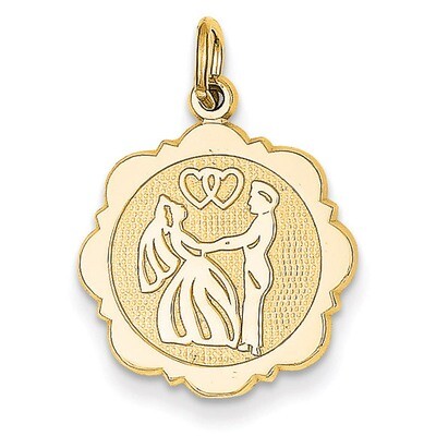Bride &amp; Groom Charm back is textured 14k Gold C1674, MPN: C1674, 883957855776