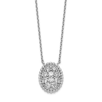 Cz Oval 18 Inch Necklace Sterling Silver QG5624-18, MPN: QG5624-18, 883957940281