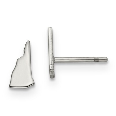 New Hampshire State Small Earrings 14k White Gold Engravable XNE50W-NH, MPN: XNE50W-NH, 886774758626