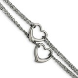 Cutout Hearts 7 Inch Bracelet Stainless Steel SRB955-7 by Chisel, MPN: SRB955-7, 886774261379