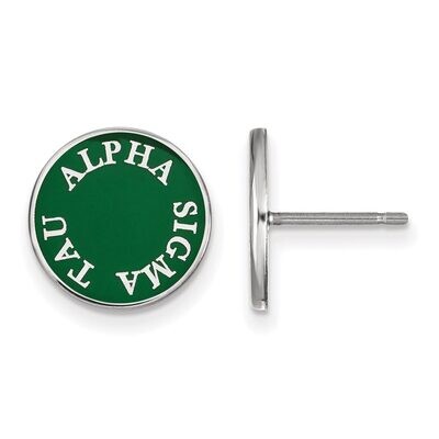 Alpha Sigma Tau Enameled Post Earrings Sterling Silver SS019ALS, MPN: SS019ALS, 886774602912