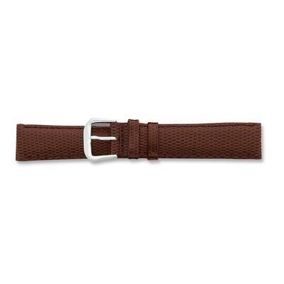 20mm Short Brown Lizard Grain Leather Watch Band 6.75 Inch Silver-tone Buckle BAW16S-20, MPN: BAW16…