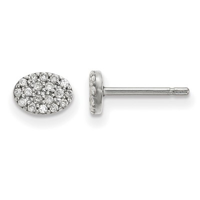 Diamond Cluster Oval Earrings 14k White Gold XE3074WA, MPN: XE3074WA, 191101887192