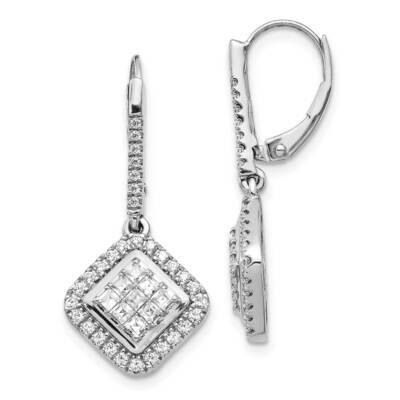 Cluster Earrings 14k White Gold Diamond EM4369-100-WA, MPN: EM4369-100-WA, 883957269122
