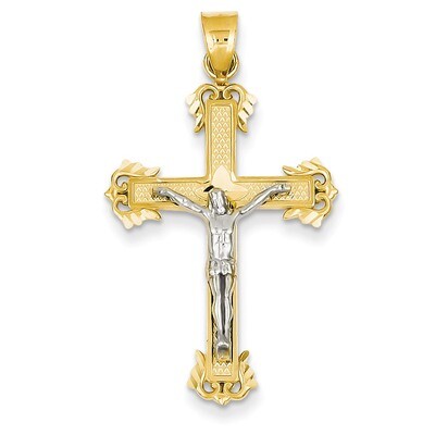 Diamond-cut Crucifix Pendant 14k Two-Tone Gold D3637, MPN: D3637, 883957394169