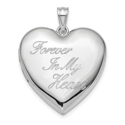 24mm Forever in My Heart Ash Holder Heart Locket Sterling Silver Rhodium-plated QLS869, MPN: QLS869…