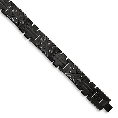 Brushed Black Ip-Plated 9.25 Inch Link Bracelet Stainless Steel Antiqued SRB3030-9.25, MPN: SRB3030…