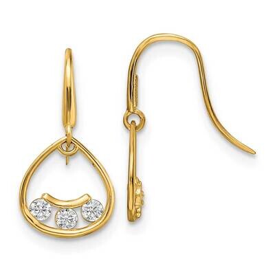 CZ Diamond Dangle Earrings 14k Gold YE1994, MPN: YE1994, 191101799051