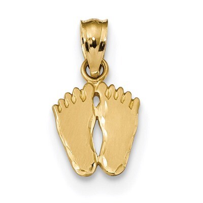Footprints Pendant 14k Gold Satin Diamond-cut K6084, MPN: K6084, 883957894508