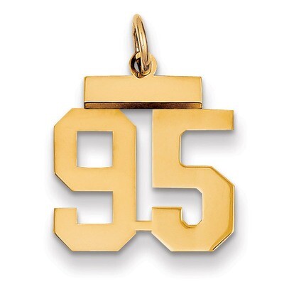 Number 95 Charm 14k Gold Small Polished LS95, MPN: LS95, 883957034225