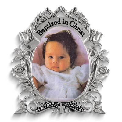 Baptized In Christ Silver-tone Metal Floral Frame GM24327, MPN: GM24327, 785525302401