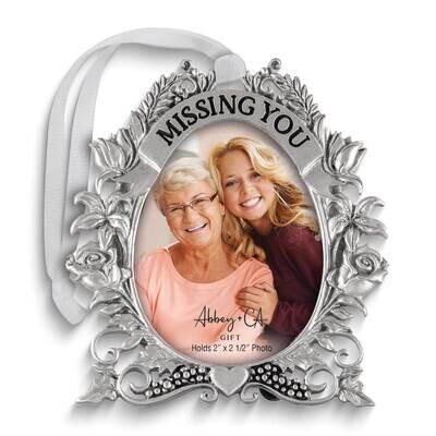 Missing You Silver-tone Floral Memorial Photo Frame Ornament GM24330, MPN: GM24330, 785525302685