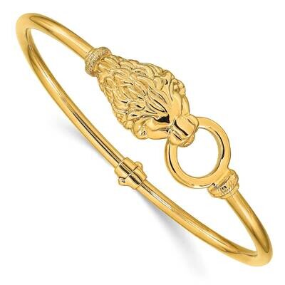Leslie&#39;s Lion&#39;s Head Hinged Bangle 14k Gold Polished HB-LF1352, MPN: LF1352, 191101978869