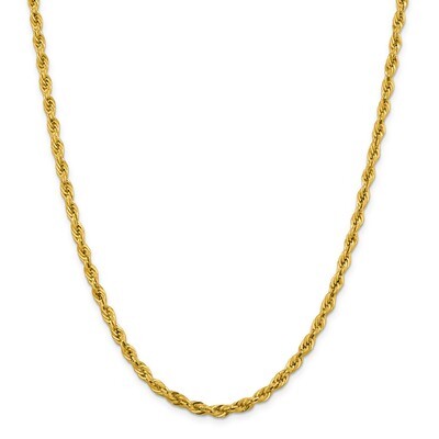 24 Inch 4.25mm Semi-Solid Rope Chain 14k Gold BC168-24, MPN: BC168-24, 191101107696