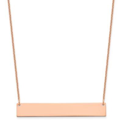 Polished Blank Bar Necklace 14k Rose Gold Large XNA1207R, MPN: XNA1207R,