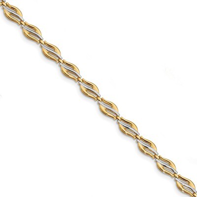 Leslie&#39;s Fancy Bracelet 7.5 Inch 14k Rhodium-plated HB-LF909-7.5, MPN: LF909-7.5, 191101762451
