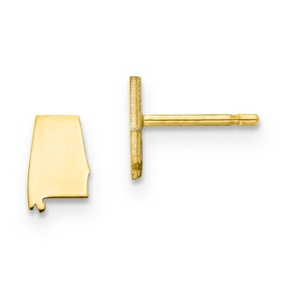 Alabama Large State Earrings 14k Yellow Gold Engravable XNE48Y-AL, MPN: XNE48Y-AL, 886774754345