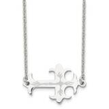 Polished Sideways Cross Necklace Stainless Steel Brushed SRN1184-21, MPN: SRN1184-21, 191101018091