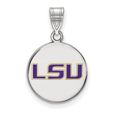 Louisiana State University Medium Enamel Disc Pendant Sterling Silver SS034LSU, MPN: SS034LSU, 8867…